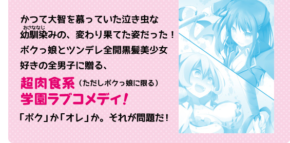 かつて大智を慕っていた泣き虫な 幼馴染みの、変わり果てた姿だった! ボクっ娘とツンデレ全開黒髪美少女